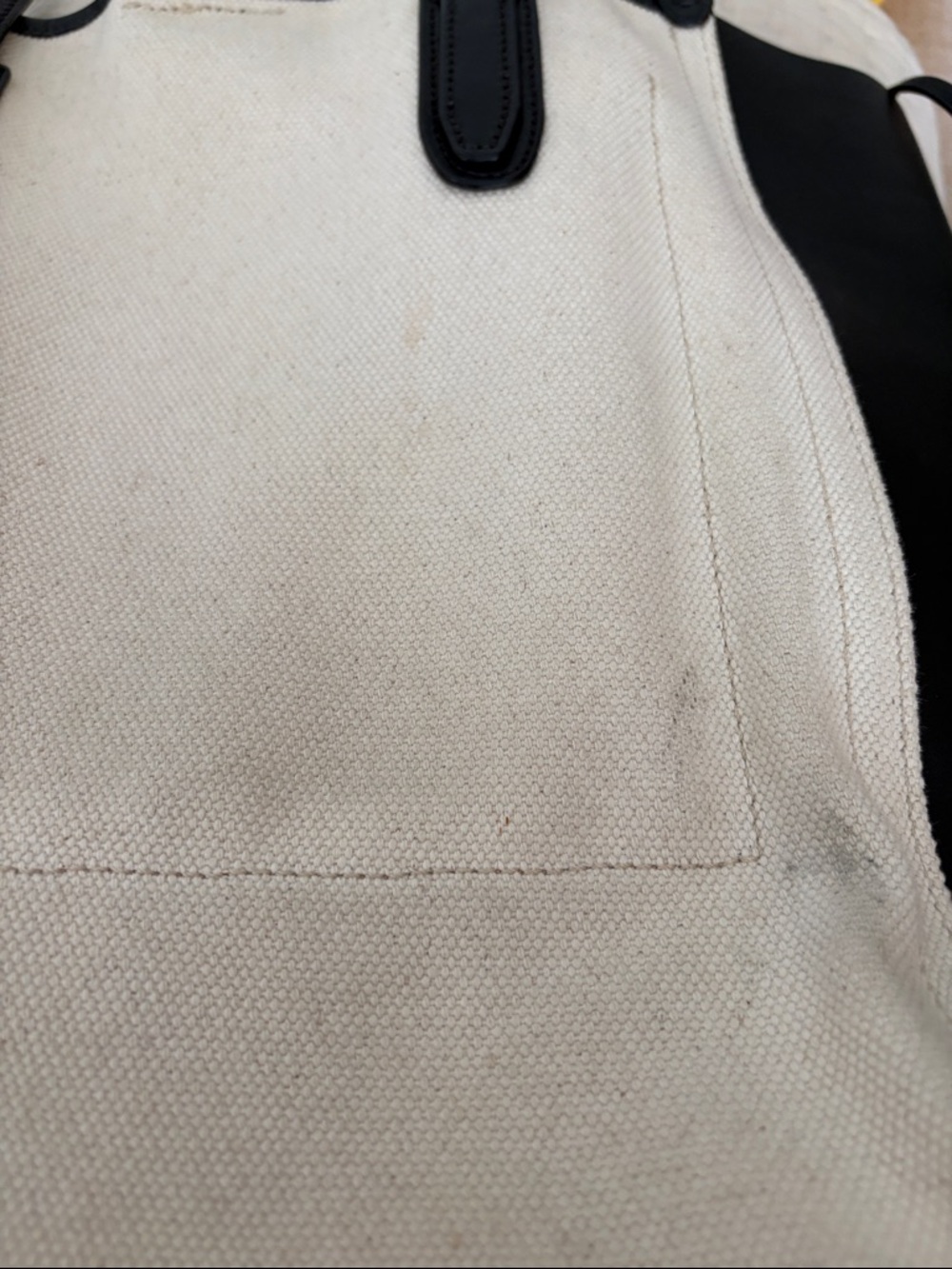 J Crew Canvas & Leather Tote Bag in Black and Cream - Picture 11 of 11